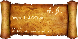 Angeli János névjegykártya